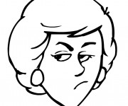 Coloriage Visage femme d&eacute;&ccedil;u