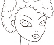 Coloriage Visage Femme sur ordinateur