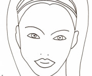 Coloriage Visage Fille pour découpage