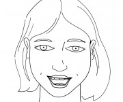 Coloriage Visage Fille simple