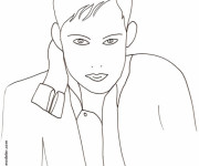 Coloriage Visage Homme simplifi&eacute; &agrave; colorier
