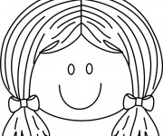 Coloriage Visage Une Fillette souriante