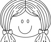 Coloriage Visage Une Fillette souriante