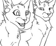 Coloriage Amour des chats de tribe