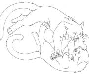 Coloriage Batailles des chats