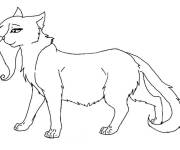 Coloriage et dessins gratuit Chat guerrier &agrave; frange à imprimer