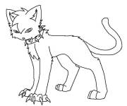 Coloriage et dessins gratuit Chat guerrier aux Griffes à imprimer
