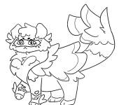 Coloriage Chat guerrier Dovewing a l'air timide