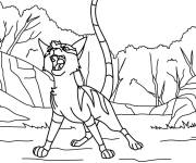Coloriage Chat guerrier en criant