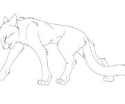 Coloriage et dessins gratuit Chat guerrier fatigu&eacute; à imprimer