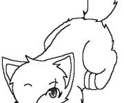 Coloriage Chat guerrier mignon