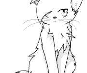 Coloriage Chat guerrier qui a mal &agrave; l'aise