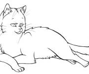 Coloriage Chat Plush Dove se repose