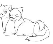 Coloriage Chats amicaux de Warrior Cats