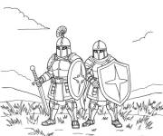 Coloriage Chats guerriers en armure