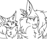 Coloriage Chats guerriers romantique