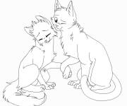 Coloriage Chats guerriers timides