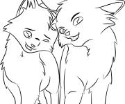 Coloriage Deux chatons amis de Warrior cats