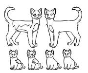 Coloriage Famille des chats de tribe