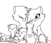 Coloriage Famille des chats guerriers