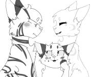 Coloriage Famille des chats guerriers dessin anim&eacute;