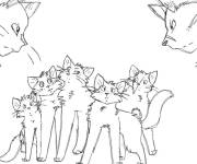 Coloriage Famille des chats guerriers en embauche