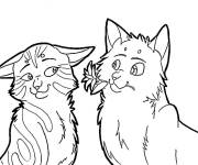 Coloriage Graystripe offre une fleur &agrave; Millie