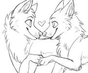 Coloriage Histoire d'amour dans Whitetail