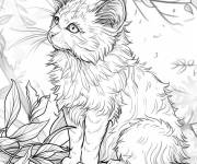 Coloriage Photo du chat guerrier mignon