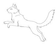 Coloriage et dessins gratuit Profil d'un chat qui saute à imprimer