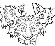 Coloriage Rusty Ravenkit et Graykit de la s&eacute;rie warrior cats