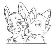 Coloriage Squirrelflight et Ashfur