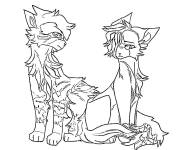 Coloriage Tigerstar et Sasha de Warrior Cats
