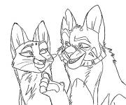 Coloriage Tigerstar et Sasha et le regard d'amour