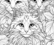 Coloriage Warrior Cat zentangle