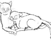 Coloriage et dessins gratuit Warrior Cats se reposant à imprimer