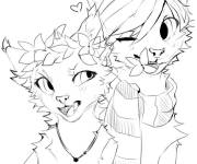 Coloriage Warrior Cats style anime