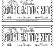 Coloriage Billet d'or de la Chocolaterie de Wonka