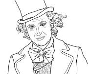 Coloriage Gene Wilder dans le r&ocirc;le de Willy Wonka