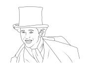 Coloriage Timoth&eacute;e Chalamet comme Willy Wonka