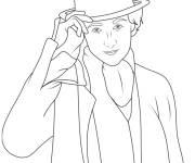 Coloriage Timoth&eacute;e Chalamet de Willy Wonka