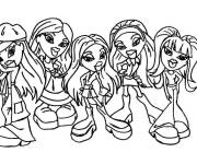 Coloriage Bande de fille chanteuses Y2K