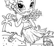 Coloriage Belle petite fille en mode Y2K