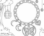 Coloriage Bracelet charmante avec papillon de Y2K