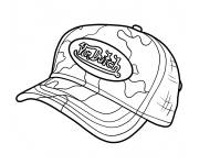 Coloriage Casquette Von Dutch de Y2k