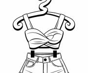 Coloriage Crop top &eacute;l&eacute;gant et jean de Y2K