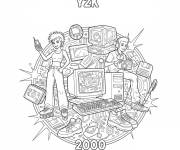 Coloriage D&eacute;cennie du mill&eacute;naire de Y2K