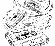 Coloriage Des cassettes de l'an 2000