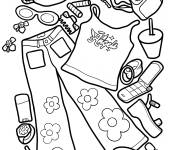 Coloriage &Eacute;l&eacute;ments de mode hippie de y2k