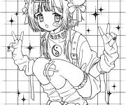 Coloriage Fille de Y2K style anime